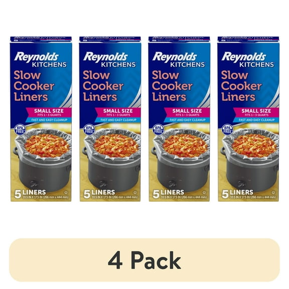 (4 pack) Reynolds Kitchens Slow Cooker Liners, Small (1-3 quart), 5 Count