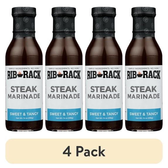 (4 pack) Rib Rack Steak Marinade, 14 oz.
