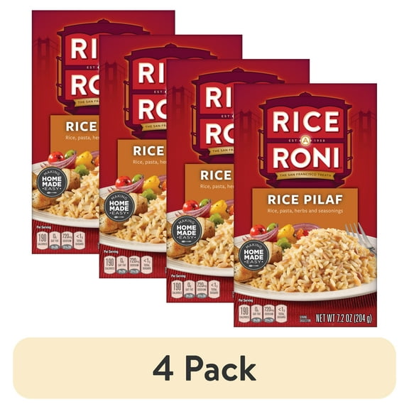 (4 pack) Rice a Roni Rice Pasta Rice Pilaf, 7.2 oz