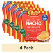 (4 pack) Ricos® Nacho Cheese Sauce 3.5oz Cup, 4 Count, Shelf-Stable