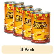 (4 pack) Ricos Premium Cheddar Aged Ready to Serve Cheese Sauce, 15 oz Can, Shelf-Stable Liquid