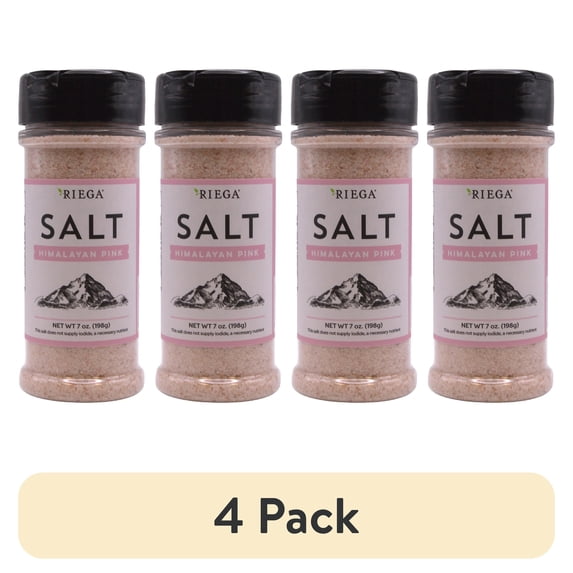 (4 pack) Riega Himalayan Pink Salt Shaker, 7 oz - Allergen-Free, No Allergens Contained