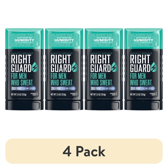 (4 pack) Right Guard Humidity Breaker Solid Antiperspirant & Deodorant for Men, Cold Front, 2.5 oz.