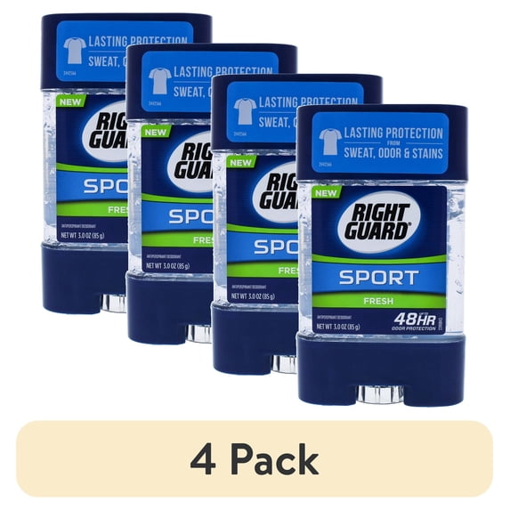 (4 pack) Right Guard Sport Antiperspirant Deodorant Gel, Fresh, 3 Ounce
