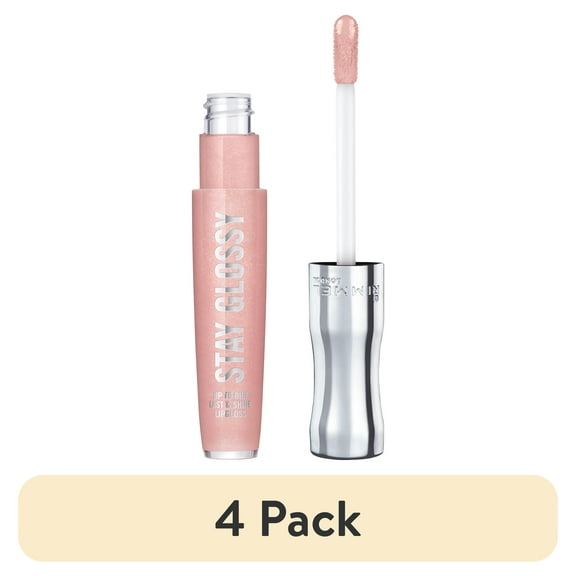 (4 pack) Rimmel Stay Glossy Lip Gloss, Dorchester Rose, 0.18 oz
