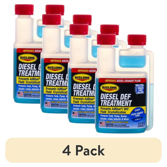 (4 pack) Rislone DEF Treatment for Diesel Vehicles, 8 fl oz Bottle
