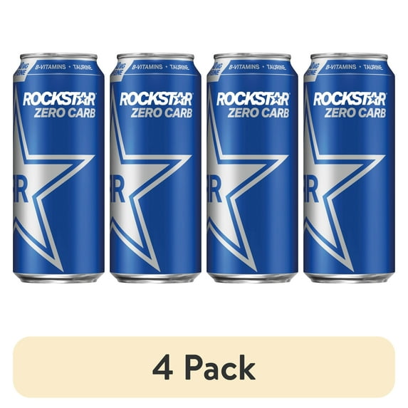 (4 pack) Rockstar Zero Carb Energy Drink 16 oz Can