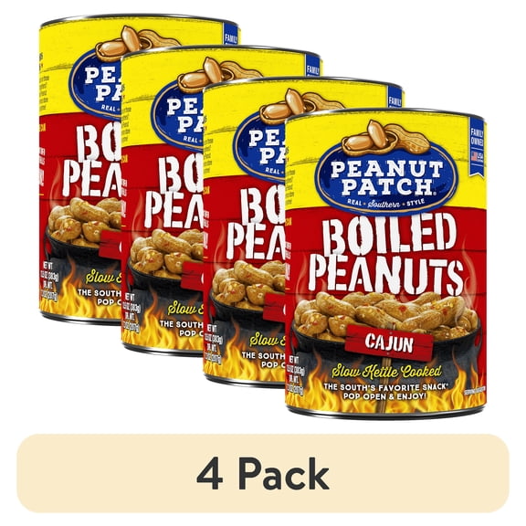 (4 pack) Roddenbery's Peanut Patch Cajun Style Boiled Peanuts, 13.5 Oz.