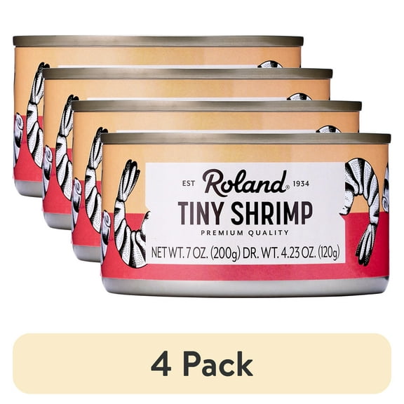 (4 pack) Roland Tiny Peeled Shrimp, 7oz