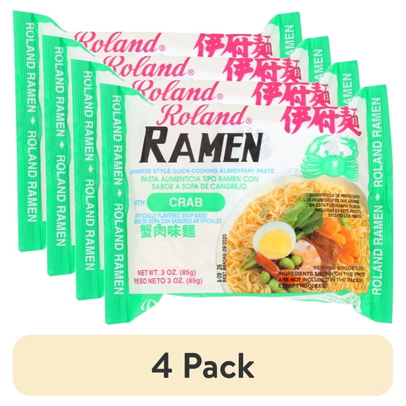 (4 pack) Roland Ramen, Crab, 3oz