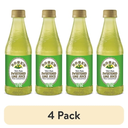 (4 pack) Rose's Sweetened Lime Juice, 12 fl oz, Bottle