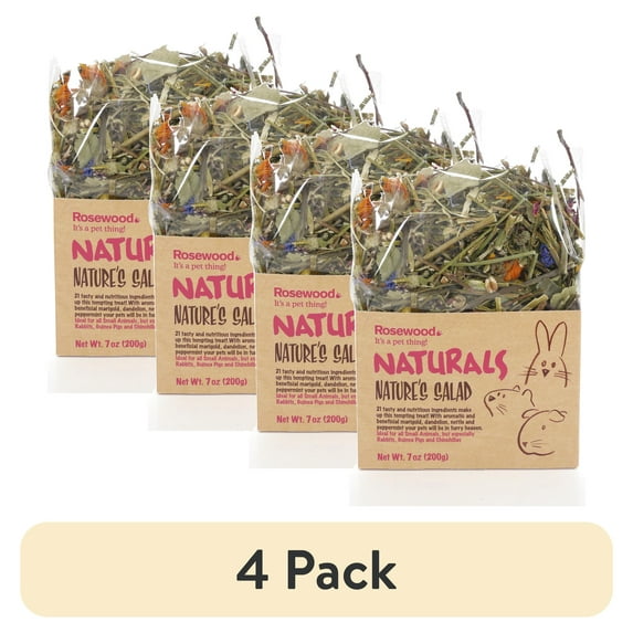 (4 pack) Rosewood Naturals Nature's Salad Rabbit, Guinea Pig, & Chinchilla Treat
