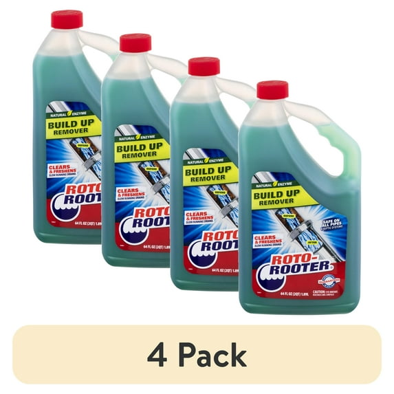 (4 pack) Roto-Rooter Drain Clog Remover, 64 Fluid Ounce