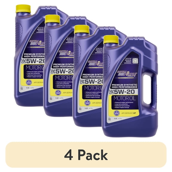 (4 pack) Royal Purple High Performance Motor Oil 5W-20, Premium Synthetic Motor Oil, 5 Quarts