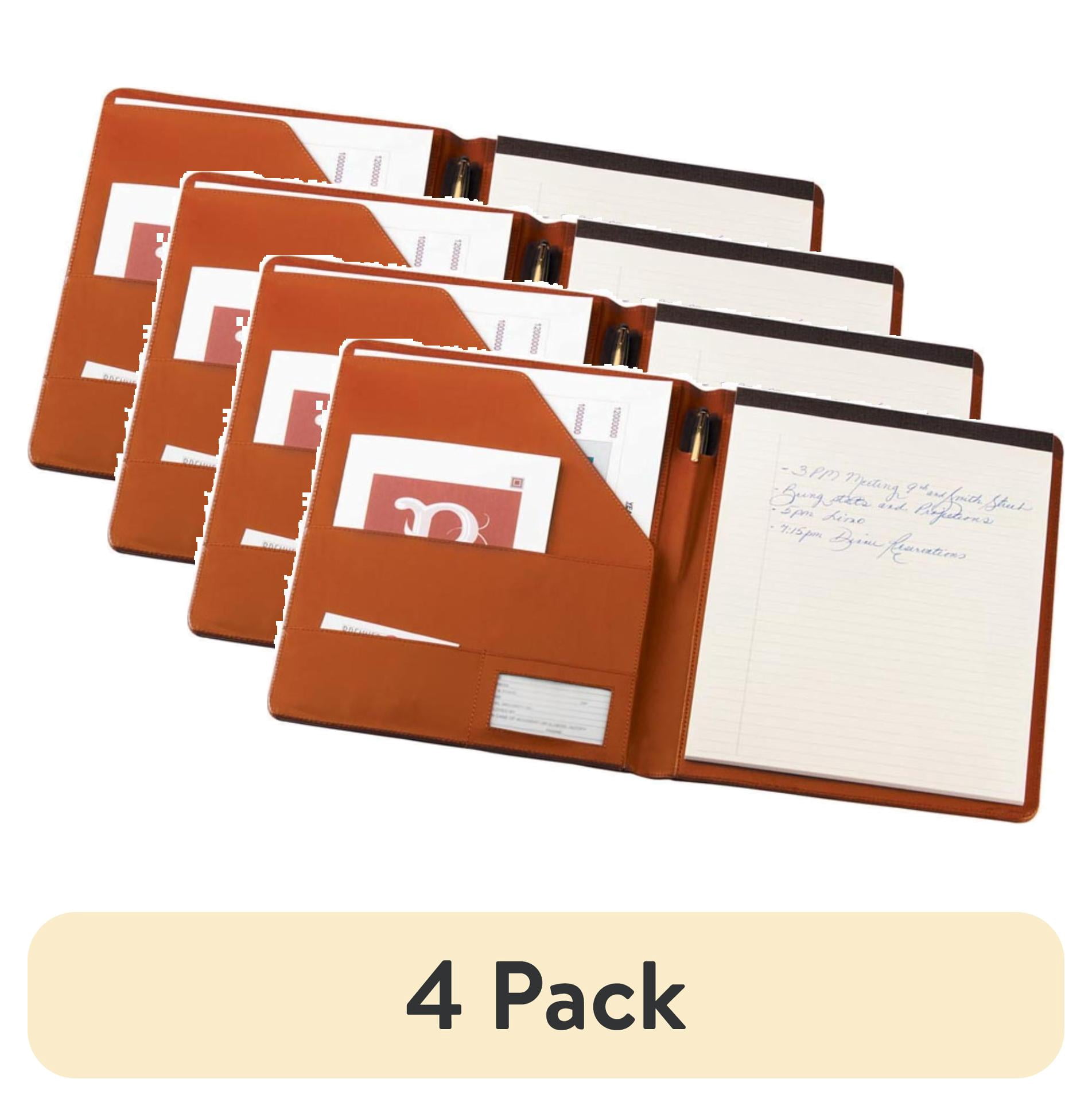 (4 pack) Royce Leather Aristo Genuine Leather Padfolio Red