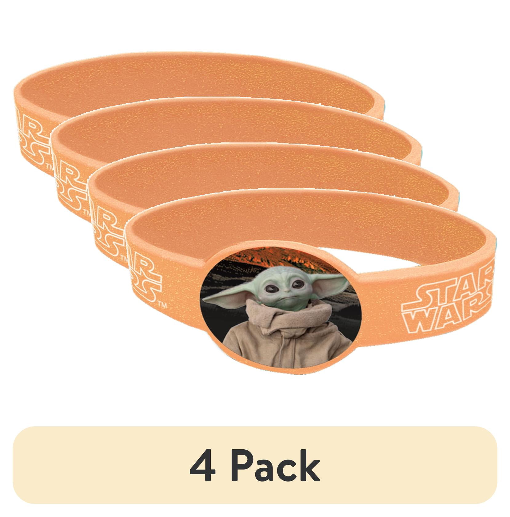 (4 pack) Rubber Star Wars The Mandalorian The Child Baby Yoda Bracelet Party Favors, 4ct