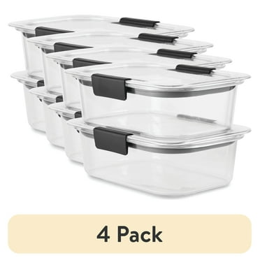 (4 pack) Rubbermaid 3.2 Cup Brilliance Stain-Proof Food Storage Container, Set of 2