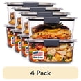 thumbnail image 1 of (4 pack) Rubbermaid Brilliance 4.7 Cup Medium Stain-Proof Food Storage Container, Set of 2, 1 of 9
