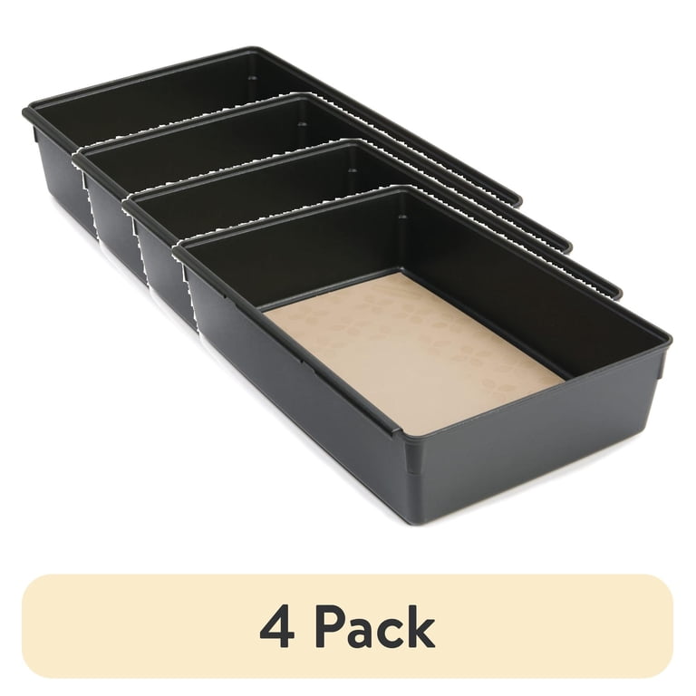 4 pack) Rubbermaid, Drawer Organizer, Gray, 6