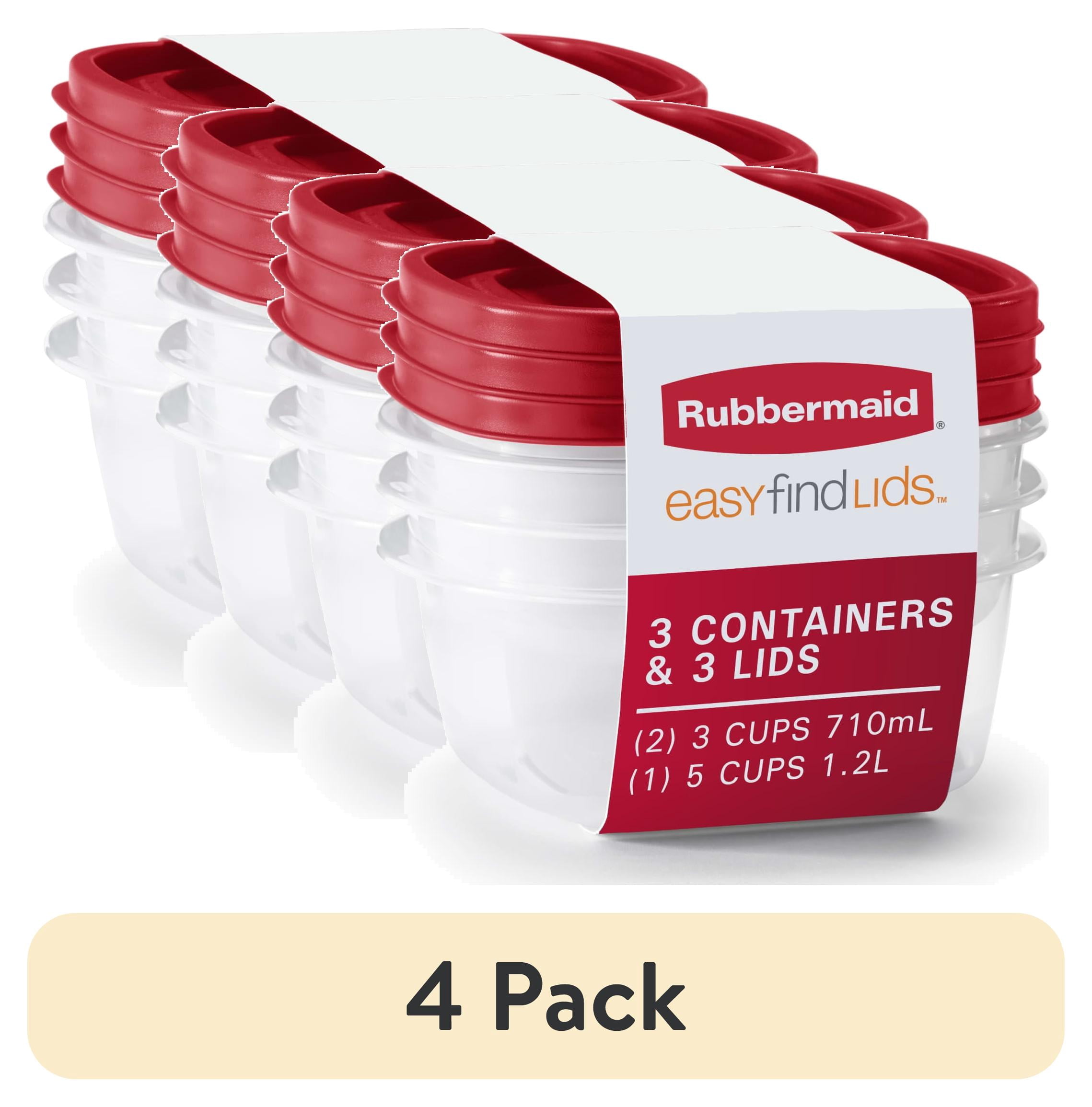 (4 pack) Rubbermaid Easy Find Vented Lid Food Storage Containers, 6-Piece Set