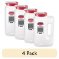 thumbnail image 1 of (4 pack) Rubbermaid Mixermate Leak-Resistant Pitcher, Clear, 3.8 Liter (1 Gallon), Plastic, 1 of 7