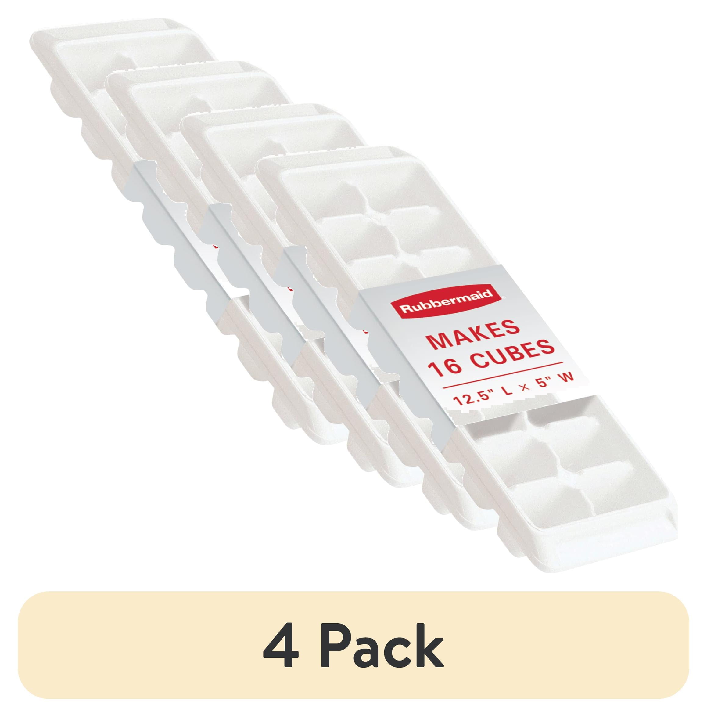 2 pack) Rubbermaid Quick Release Ice Cube Tray, Plastic, White