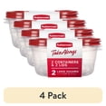 thumbnail interactive-video image 1 of (4 pack) Rubbermaid TakeAlongs 11.7 Cup Food Storage Containers, Set of 2, Red, 1 of 8