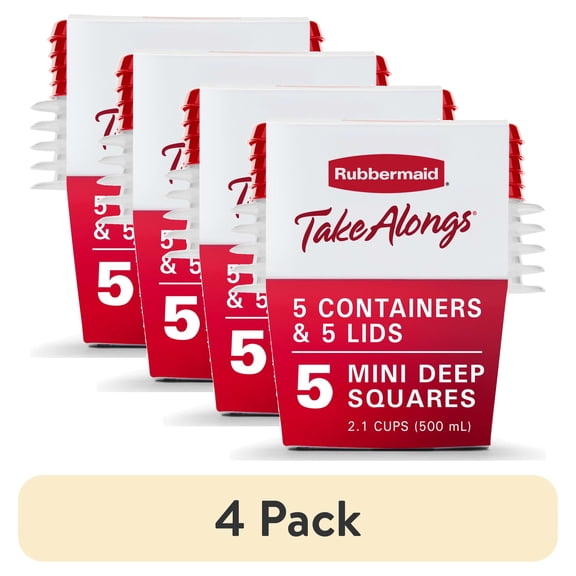(4 pack) Rubbermaid 2.1 cups Clear Food Storage Container 5 pk
