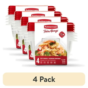 (4 pack) Rubbermaid TakeAlongs Deep Square Food Storage Container (Set of 4)