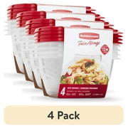 (4 pack) Rubbermaid TakeAlongs 5.2 Cup Deep Square Food Storage Container, Set of 4