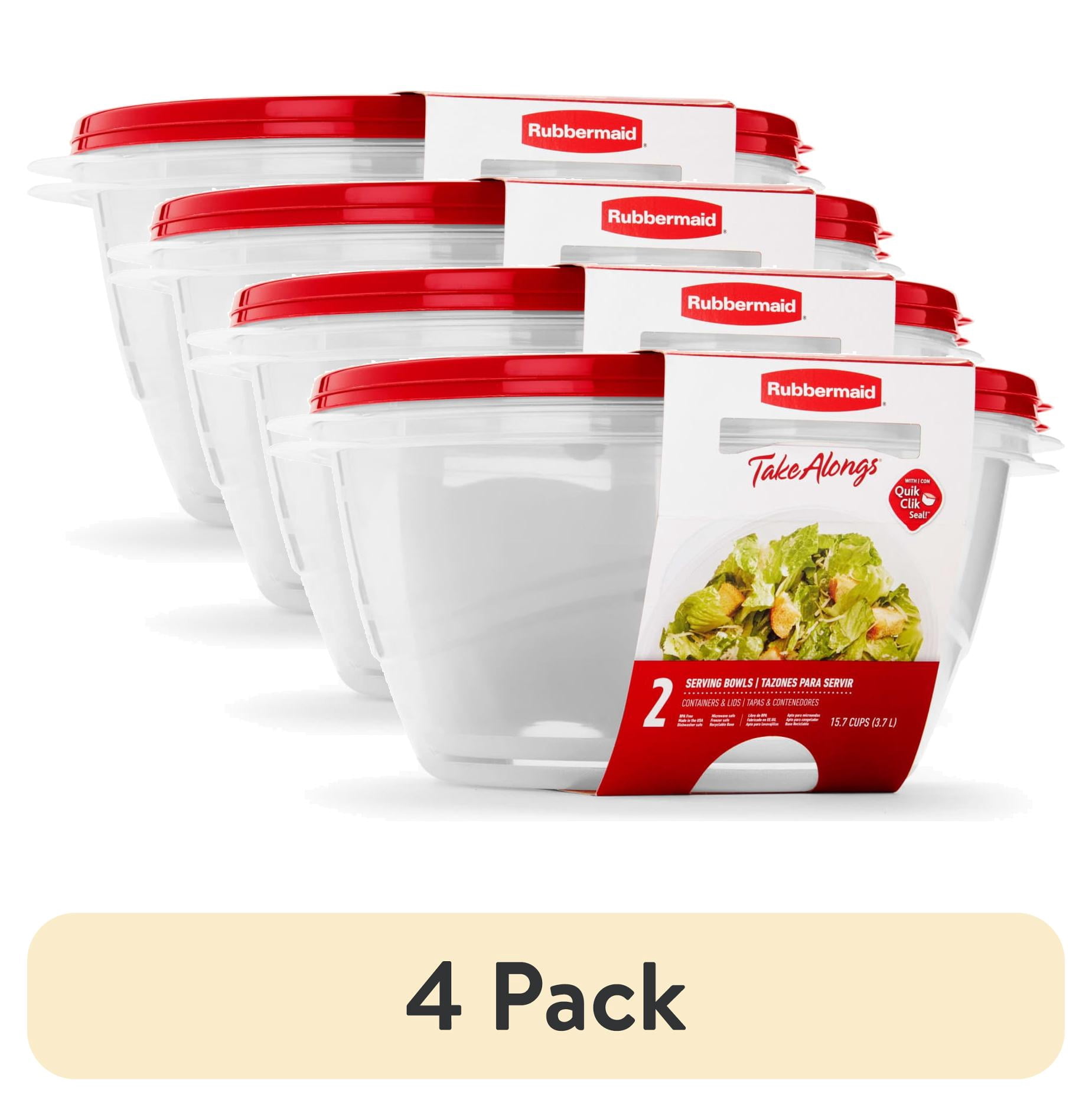 4 pack) Rubbermaid TakeAlongs Serving Bowl Food Storage Containers