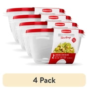 (4 pack) Rubbermaid TakeAlongs Serving Bowl Food Storage Containers, 15.7 Cup, 2 Count