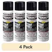 4 pack Black, Rust-Oleum Automotive Rubberized Undercoating Matte Spray Paint-248656, 15 oz