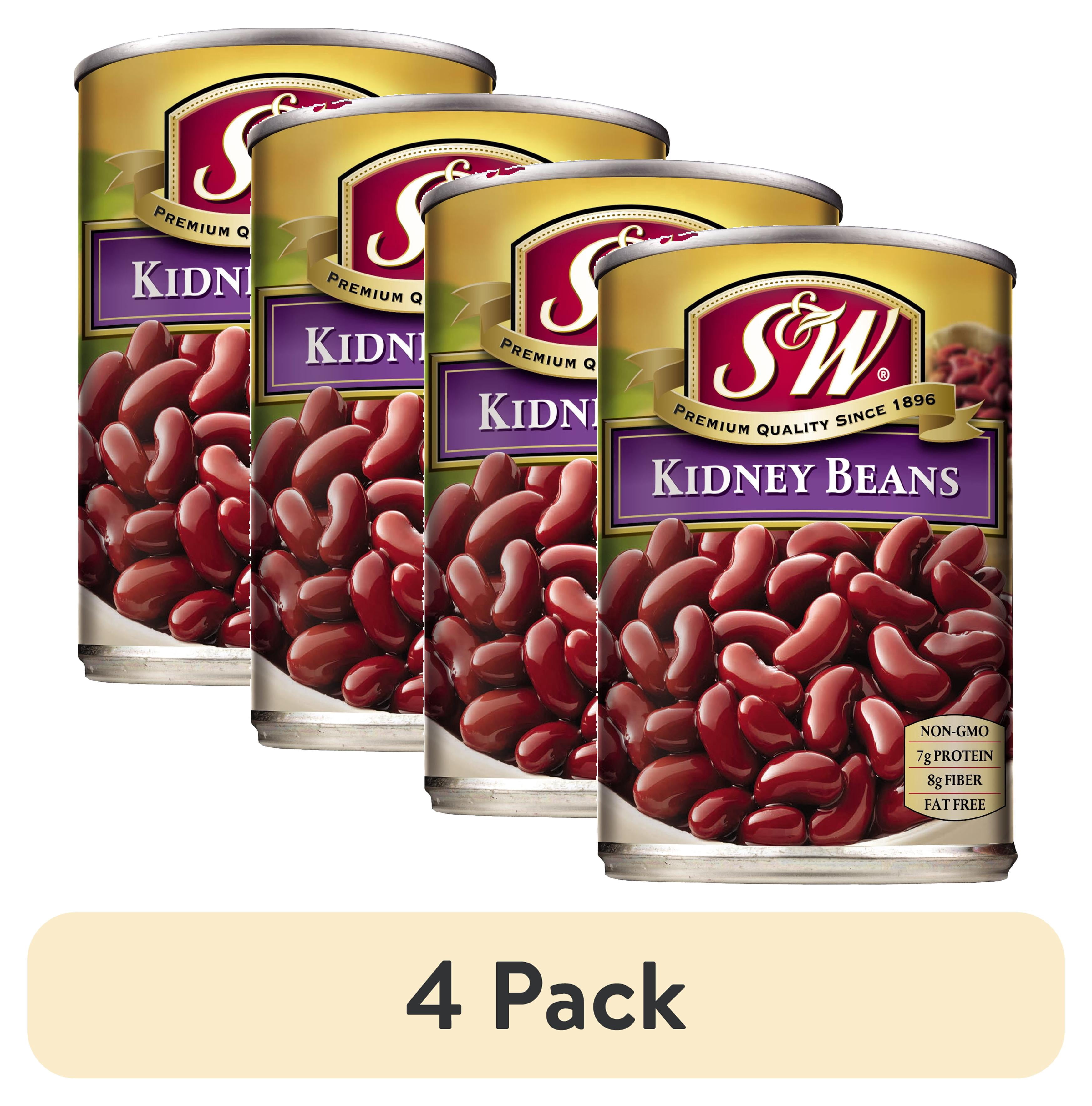 (4 pack) S&W Dark Red Kidney Beans, 15.5 oz Can