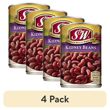 (4 pack) S&W Dark Red Kidney Beans, 15.5 oz Can
