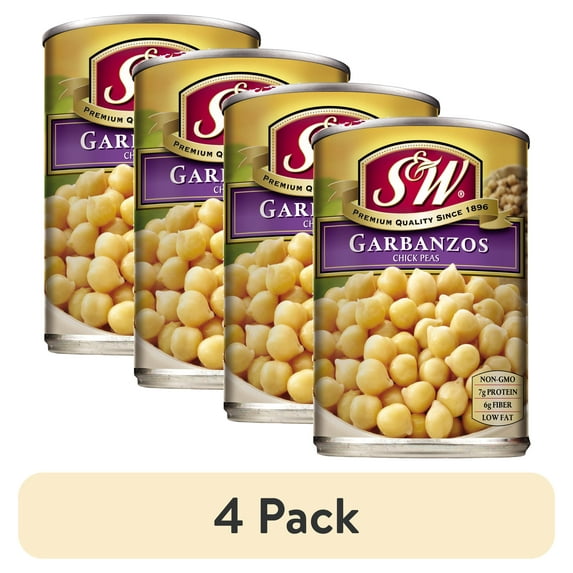 (4 pack) S&W Garbanzo Beans - Chick Peas - 15.5 oz. Can