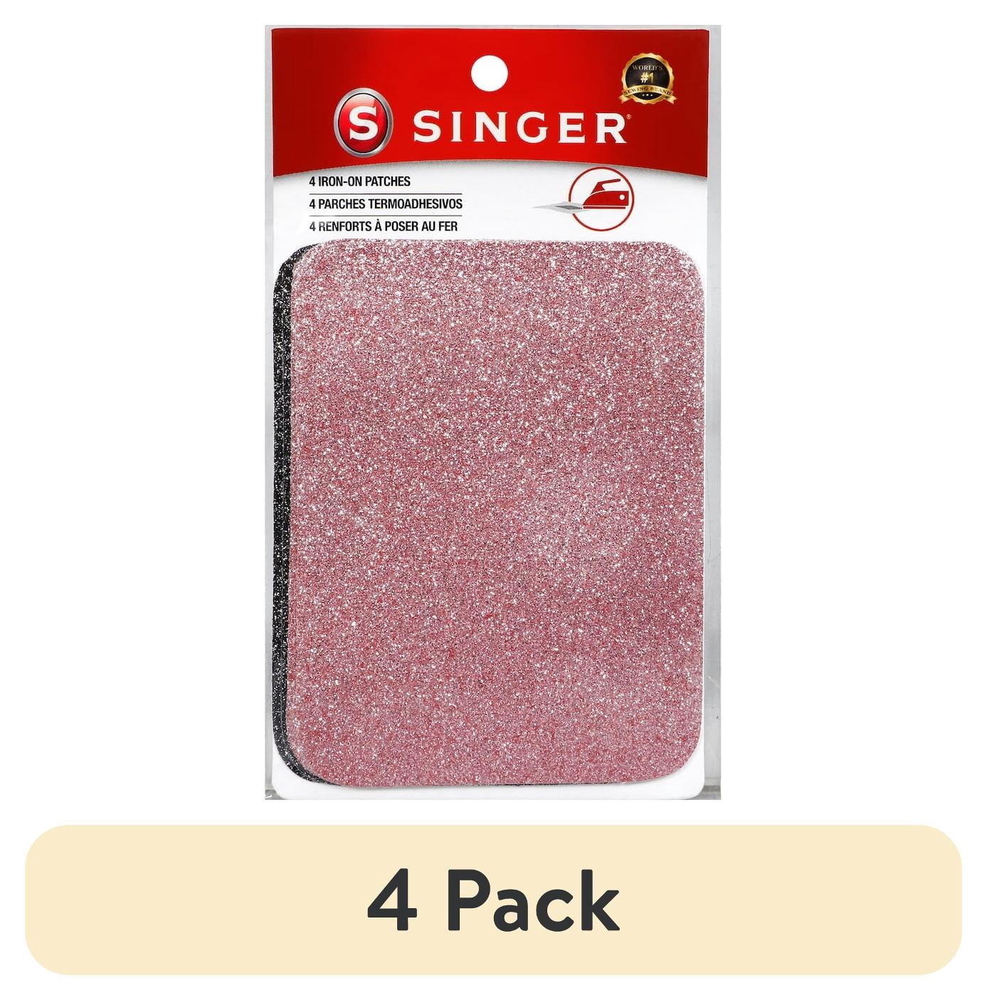 (4 pack) SINGER Iron-On Patches 3.75"X5" 4/Pkg-Rose Gold & Black