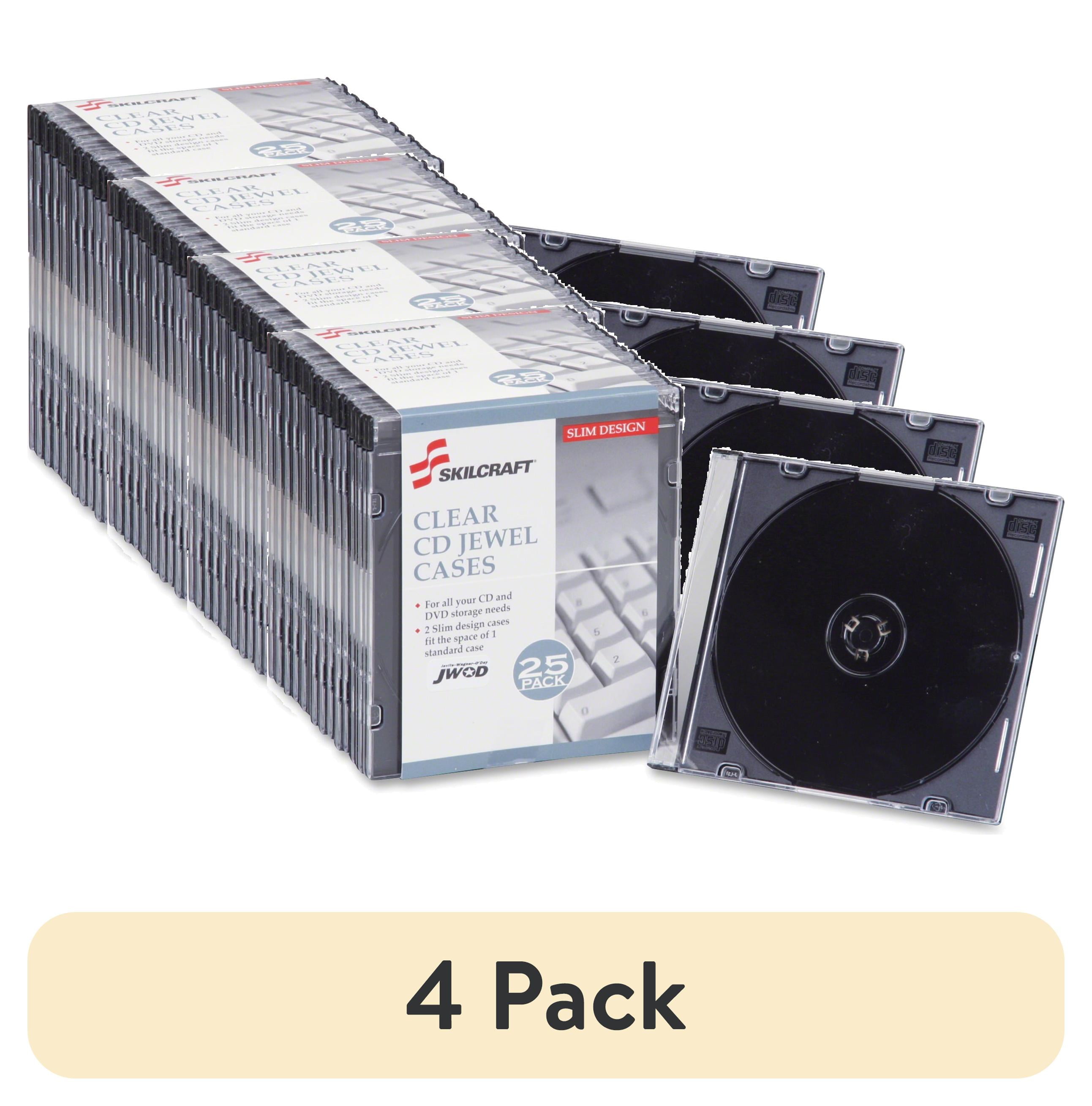 SKILCRAFT, NSN5026513, Slim CD Jewel Cases, 25, Clear