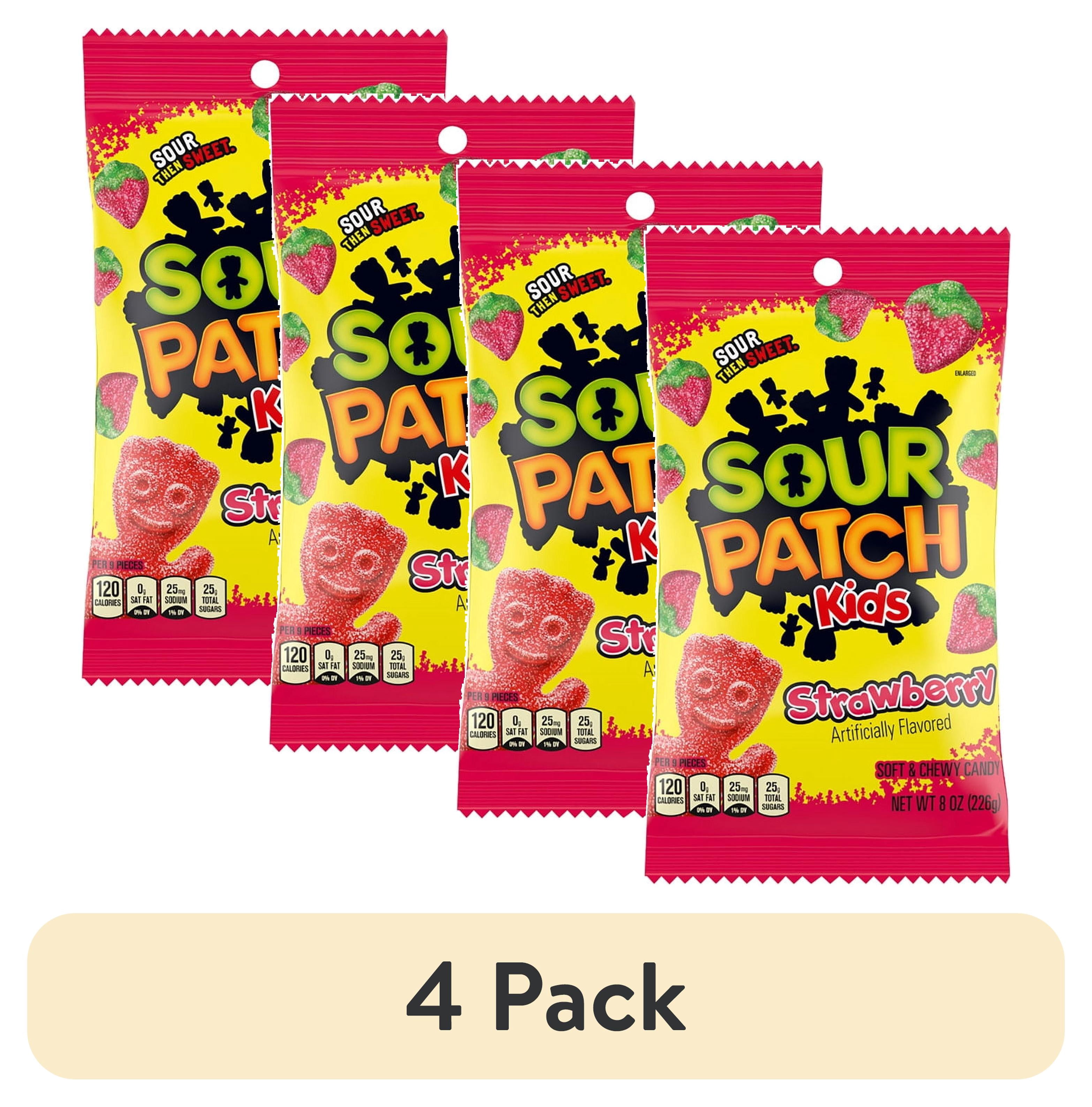 (4 pack) SOUR PATCH KIDS STRAWBERRY SOFT CANDY 8 OZ