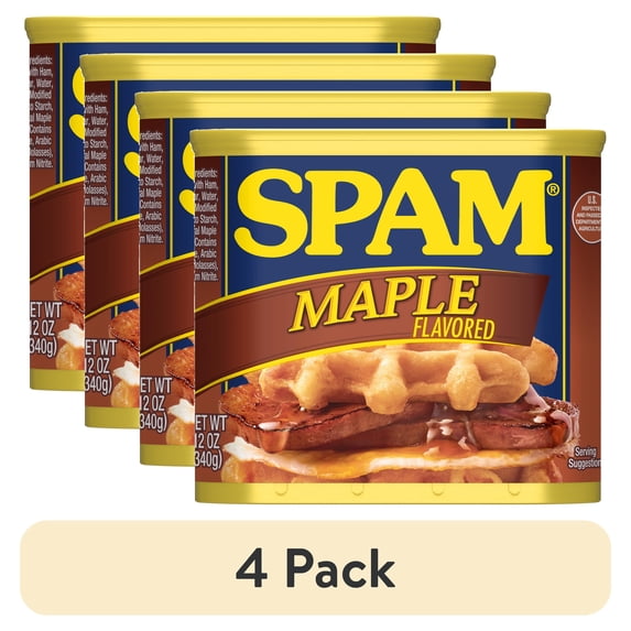 (4 pack) SPAM Maple Flavored, Shelf Staple, 12 oz Aluminum Can