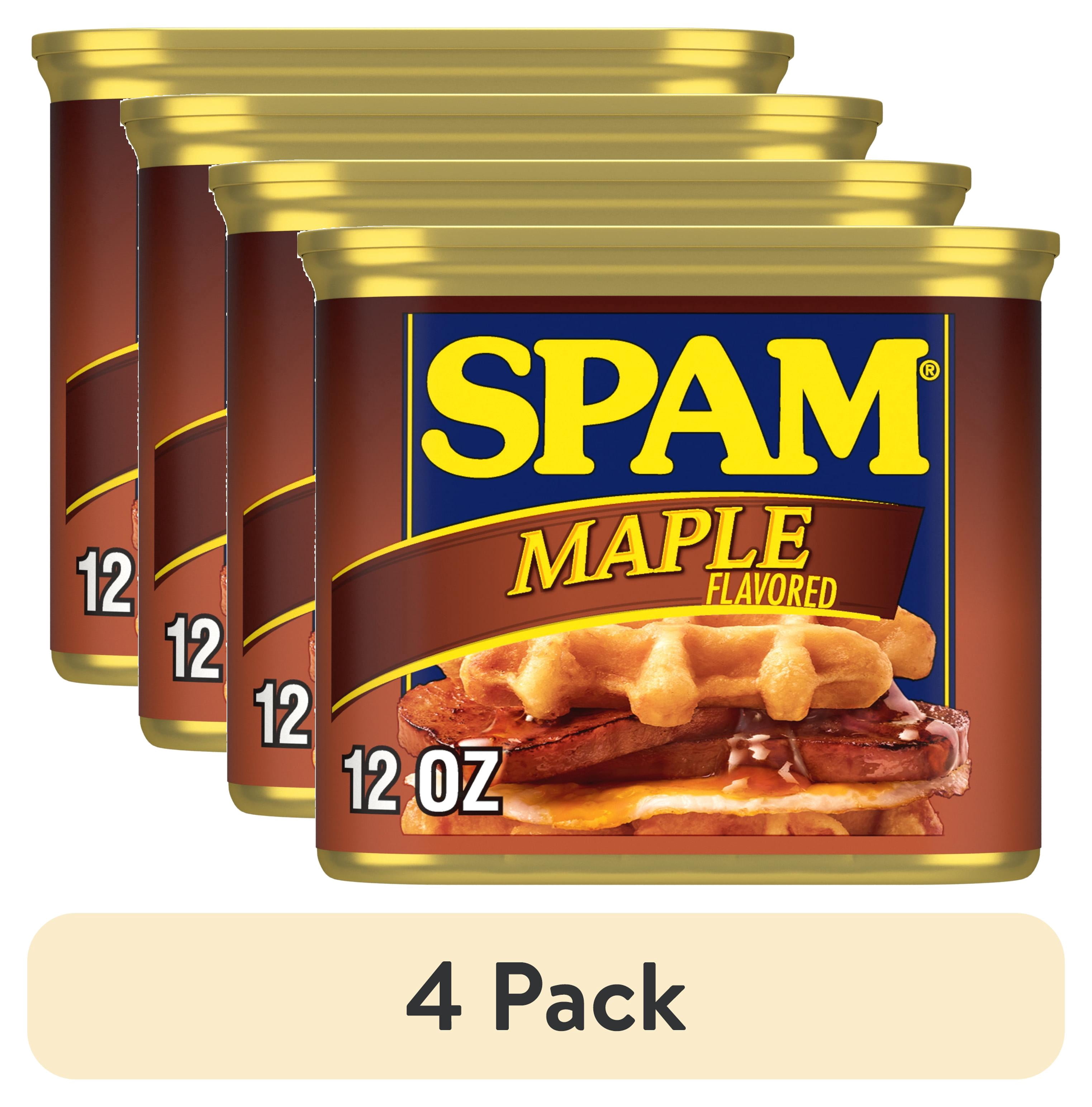 (4 pack) SPAM Maple Flavored, Shelf Staple, 12 oz Aluminum Can