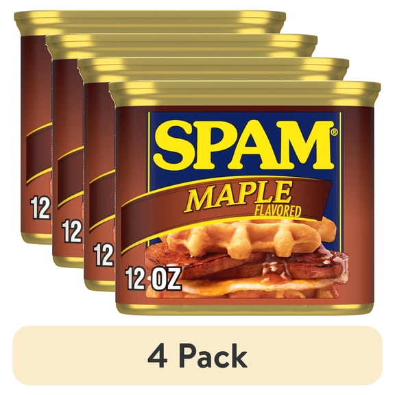 (4 pack) SPAM Maple Flavored, Shelf Staple, 12 oz Aluminum Can