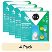 4 pack STEM Light Trap, Attracts and Traps Flying Insects, Emits Soft Blue Light, [Includes Starter Kit with 1 Trap and 1 Sticky Refill Cartridge]