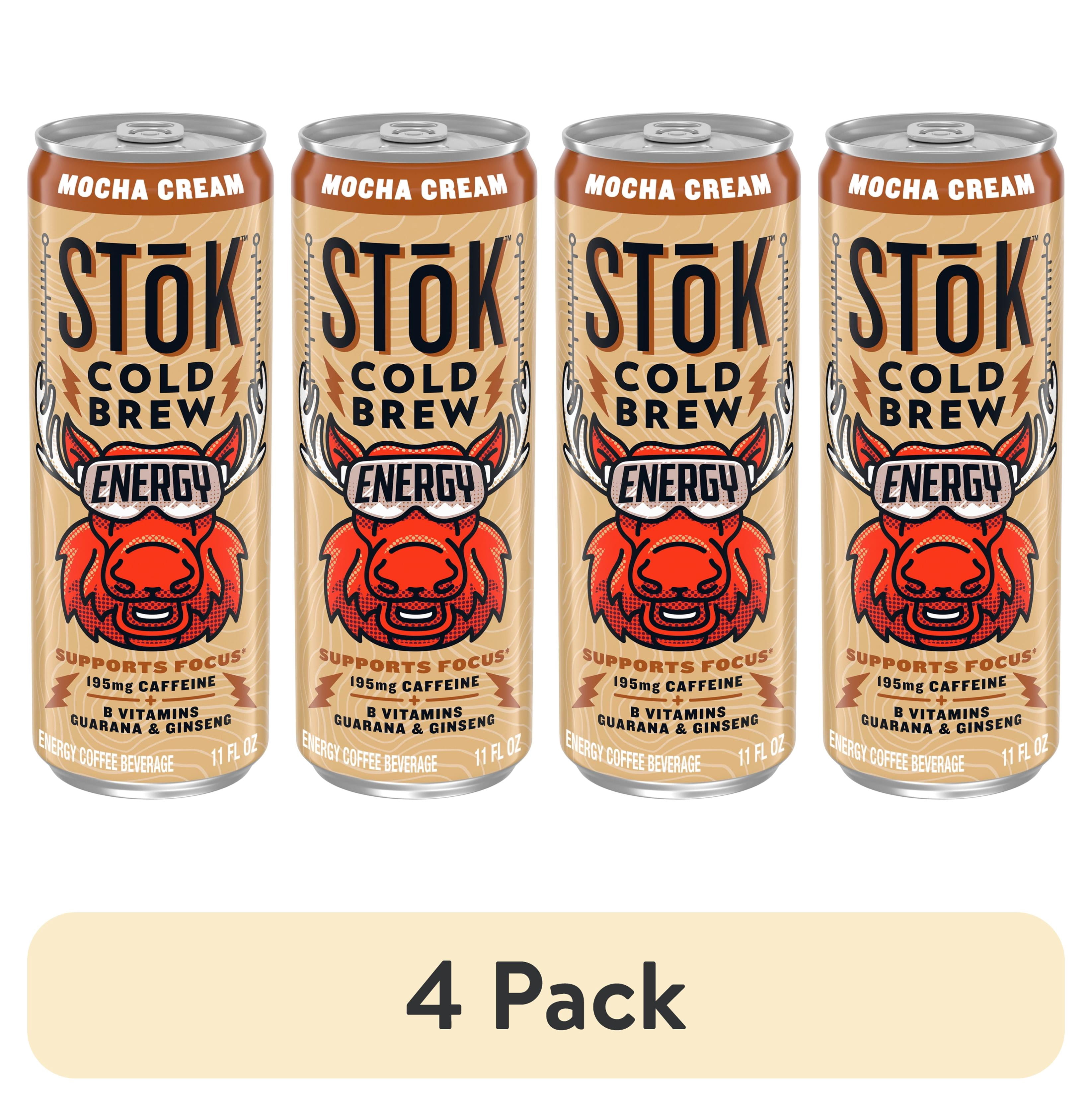 (4 pack) SToK Cold Brew Energy Mocha Cream Canned Coffee Drink, 11 fl oz