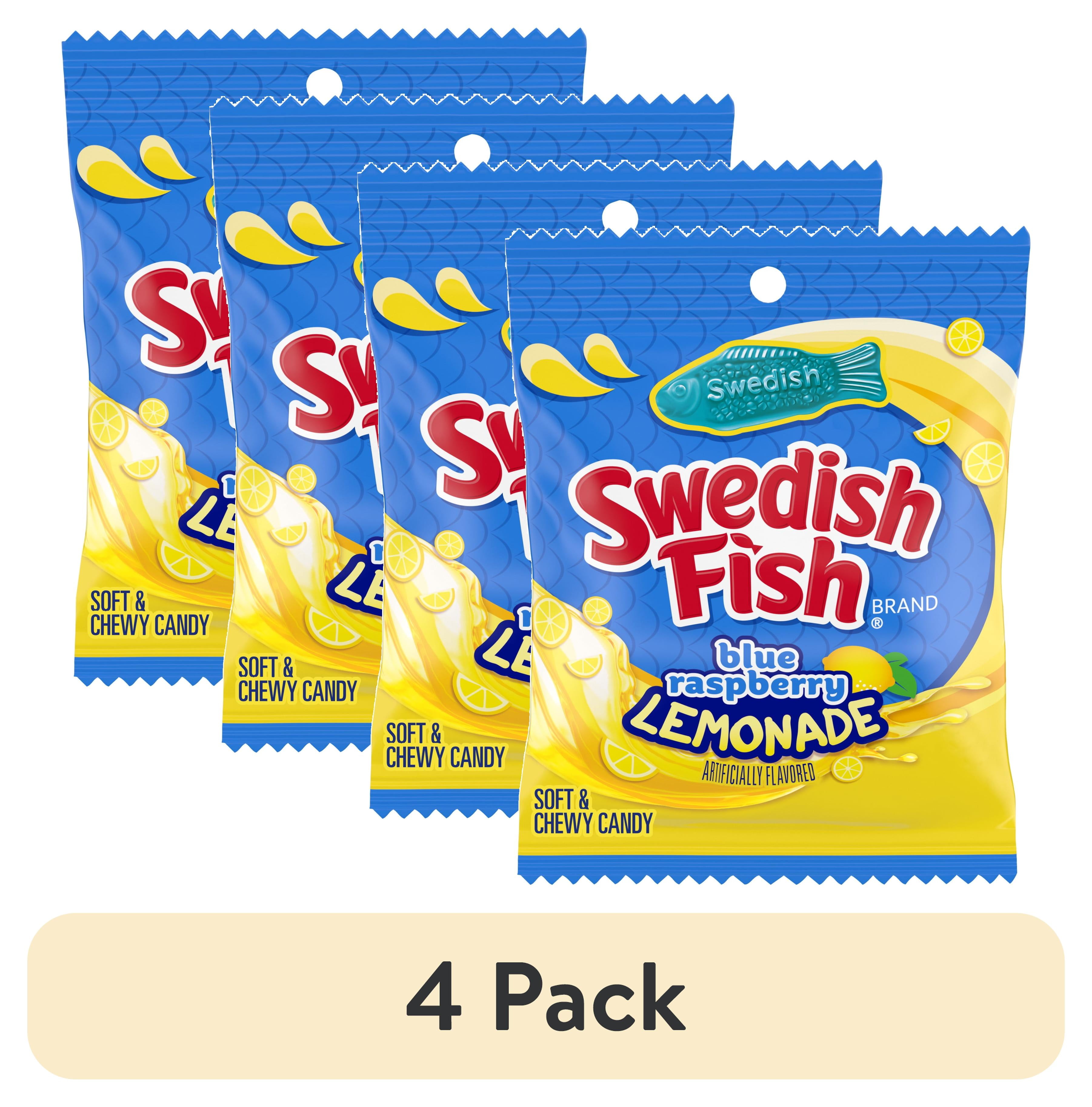 Raspberry Swedish Fish (4 pack) SWEDISH FISH Blue Raspberry Lemonade Soft & Chewy Candy, 3.59 ...