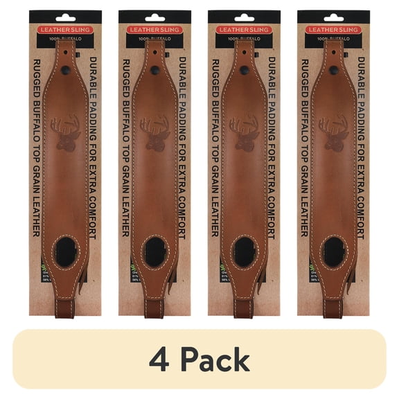 (4 pack) Saddle Mate Rugged Buffalo Brown Leather Gun Sling with Padding