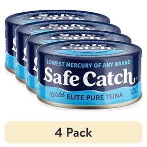 (4 pack) Safe Catch Wild Elite Pure Tuna, 5 oz Can – Wild-Caught, Low-Mercury, High-Protein Tuna
