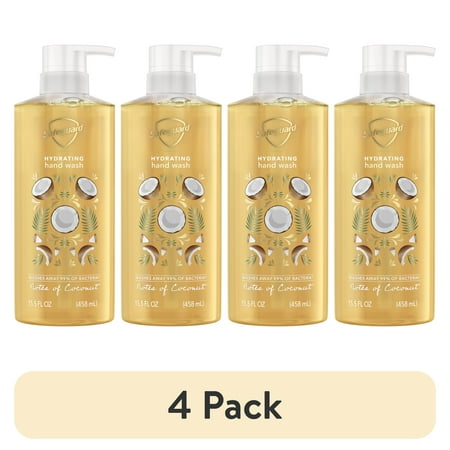 (4 pack) Safeguard Liquid Hand Soap Nourishing Notes of Coconut, 15.5 fl oz