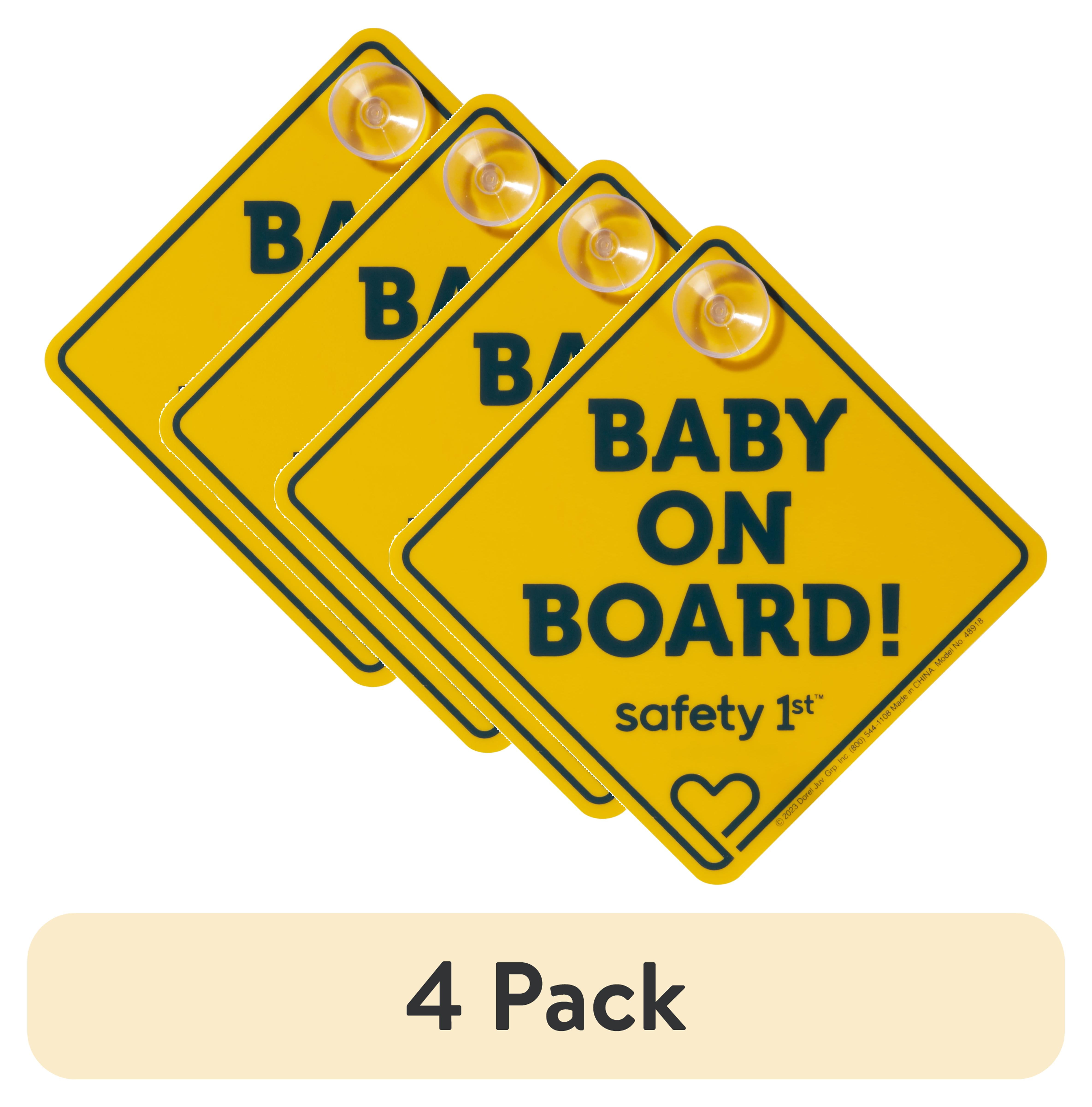 (4 pack) Safety 1ˢᵗ Baby On Board Sign, Yellow