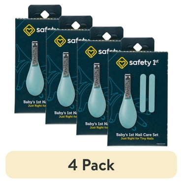 (4 pack) Safety 1st Baby's 1st Nail Care Clipper Emery Board Set, Sea Stone Aqua, Infant